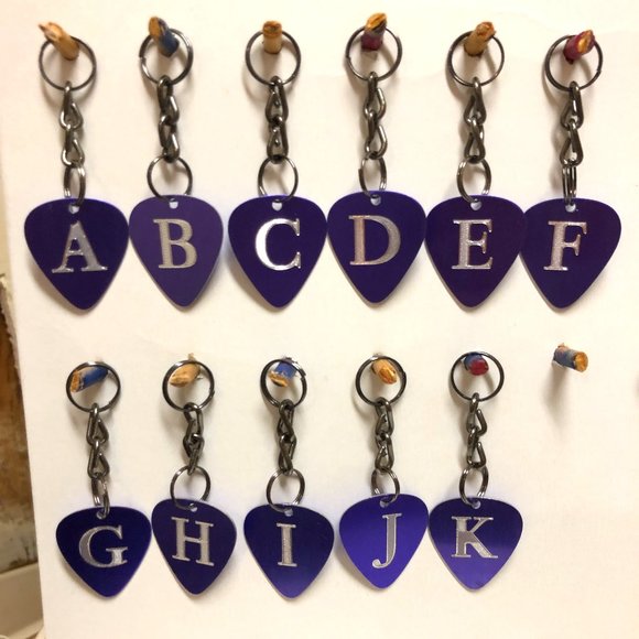 Two-Sided Diamond Etched Monogrammed Purple Guitar Picks by Guitar Pick Geek - Picture 10 of 11